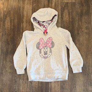 Disney Minnie Mouse Gray and Pink Hoodie
